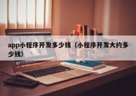 app小程序開發(fā)多少錢（小程序開發(fā)大約多少錢）