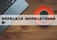 軟件開發(fā)人員工資（軟件開發(fā)人員工資標(biāo)準(zhǔn)依據(jù)）