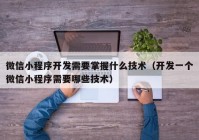 微信小程序開發(fā)需要掌握什么技術（開發(fā)一個微信小程序需要哪些技術）