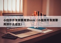 小程序開發(fā)需要用到ssm（小程序開發(fā)需要用到什么語(yǔ)言）