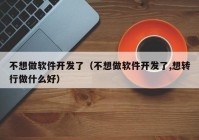 不想做軟件開發(fā)了（不想做軟件開發(fā)了,想轉(zhuǎn)行做什么好）