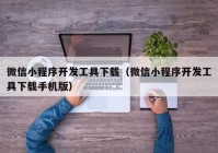 微信小程序開發(fā)工具下載（微信小程序開發(fā)工具下載手機版）