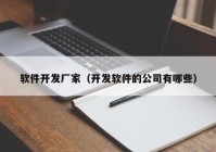 軟件開發(fā)廠家（開發(fā)軟件的公司有哪些）