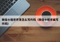 微信小程序開發(fā)怎么寫代碼（微信小程序編寫代碼）