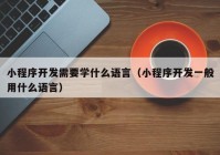 小程序開發(fā)需要學(xué)什么語言（小程序開發(fā)一般用什么語言）