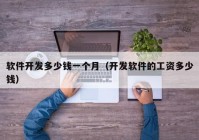 軟件開發(fā)多少錢一個(gè)月（開發(fā)軟件的工資多少錢）