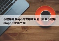 小程序開發(fā)app開發(fā)哪家安全（開發(fā)小程序和app開發(fā)哪個(gè)貴）