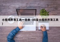 小程序開發(fā)工具一覽表（抖音小程序開發(fā)工具）